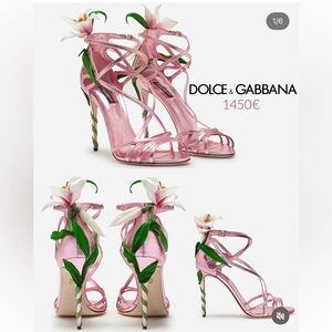 New DOLCE & GABBANA Kiera Lily-Embroidered Sandals 38 $1,945